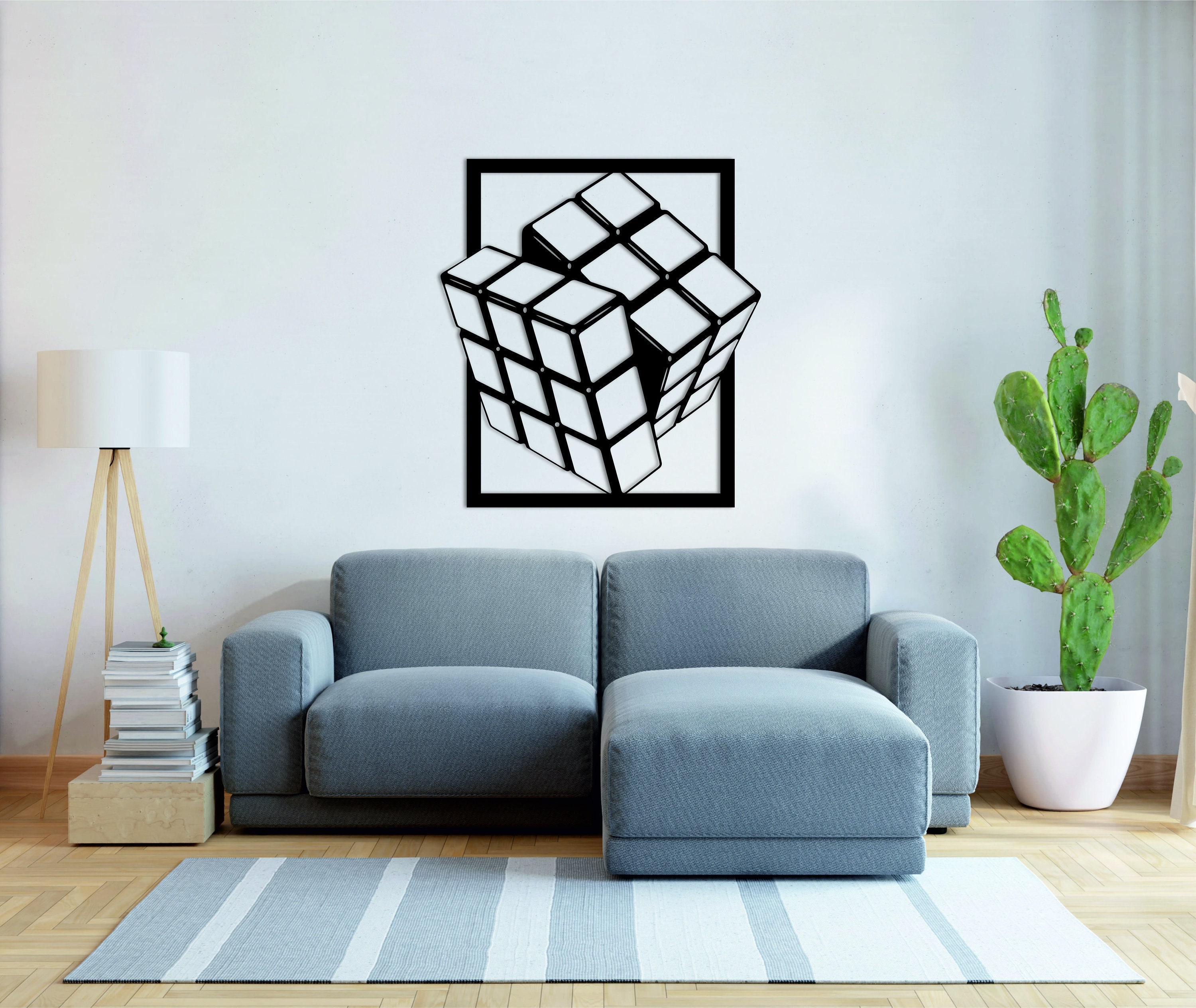 Rubic Cube Wall Art, Rubic Cube Decor, 3D Rubic Cube, Geometric Wall ...