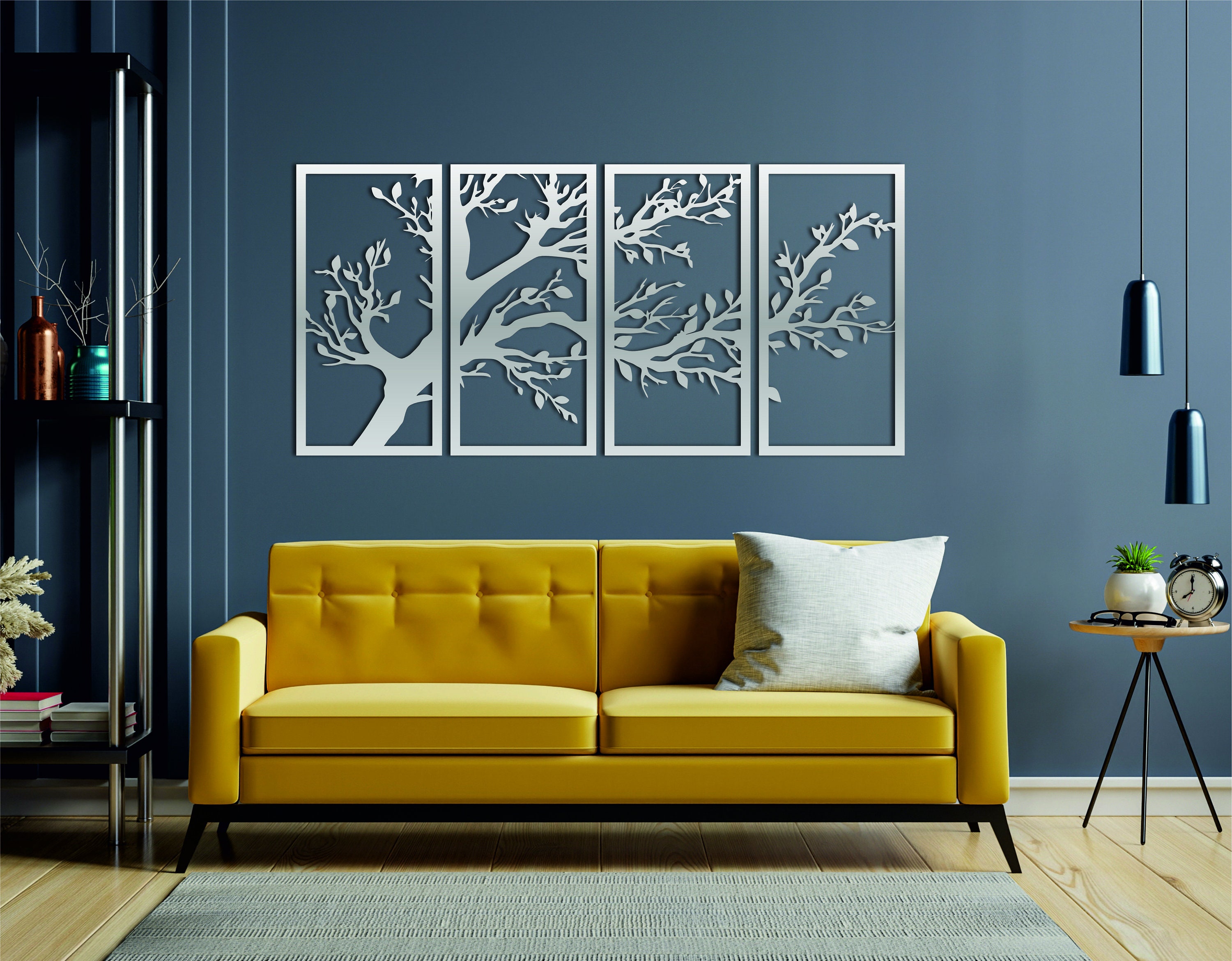 Tree of Life Metal Wall Art, Tree of Life 4 Panels, Tree of Life Wall
