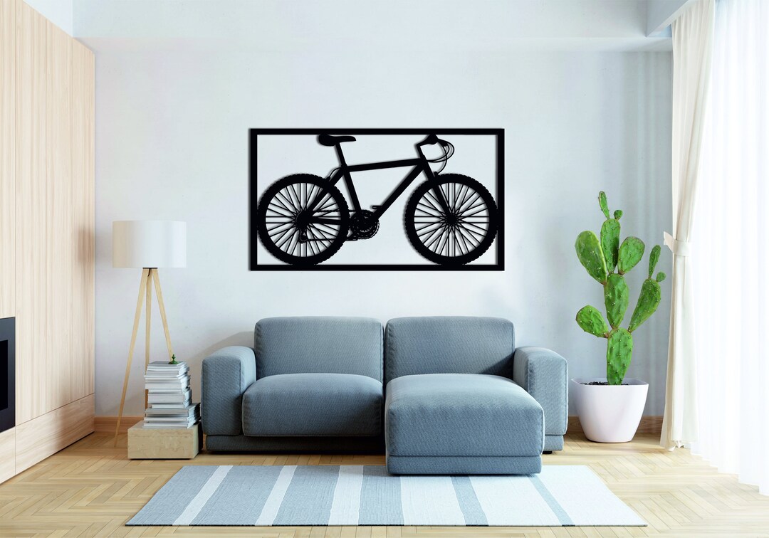 Bike Metal Wall Art, Framed Bike Wall Art, Metal Bike Wall Art, Gift