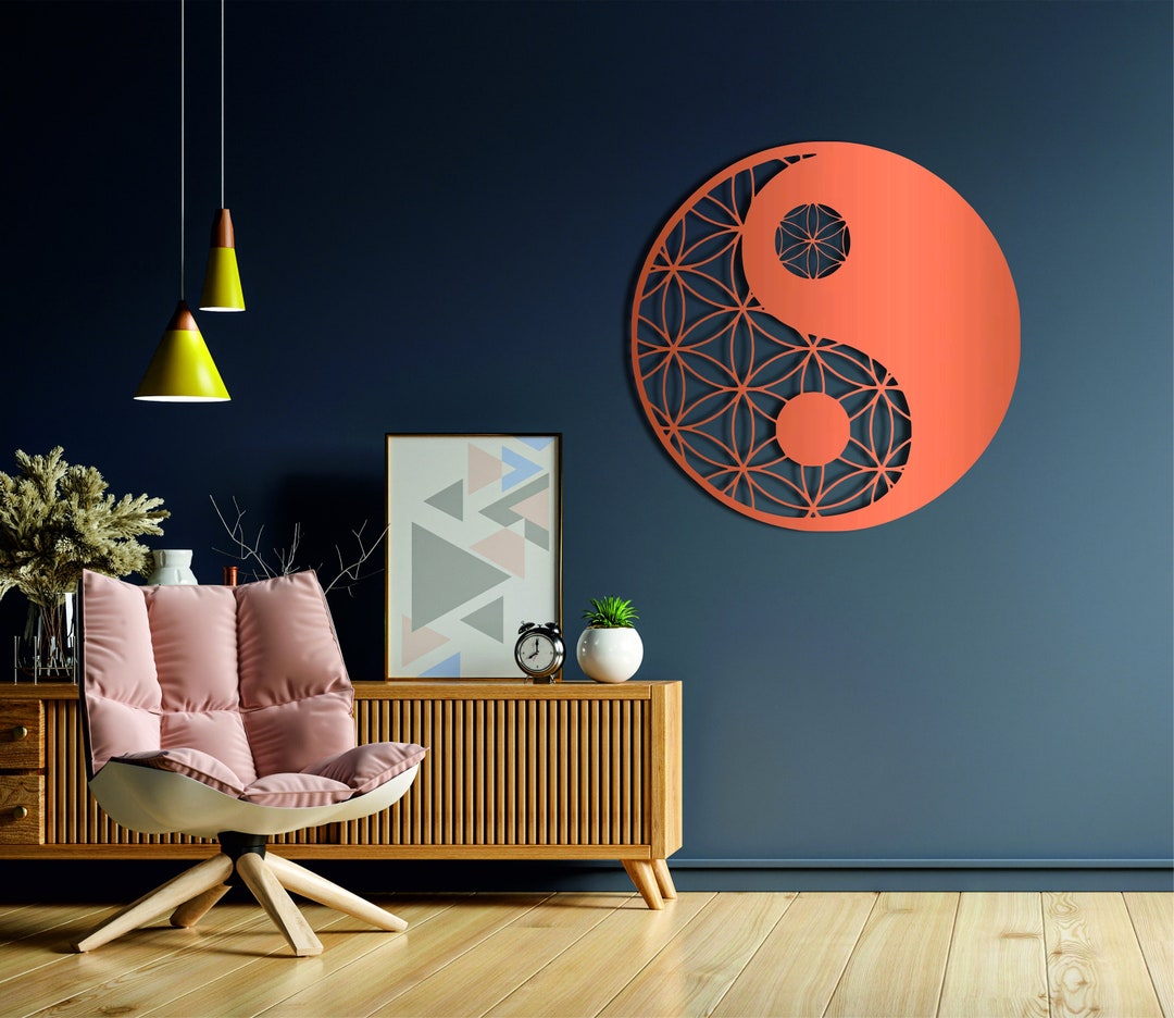 Yin Yang Metal Wall Art, Yin Yang Metal Wall Decor, Metal Yin Yang