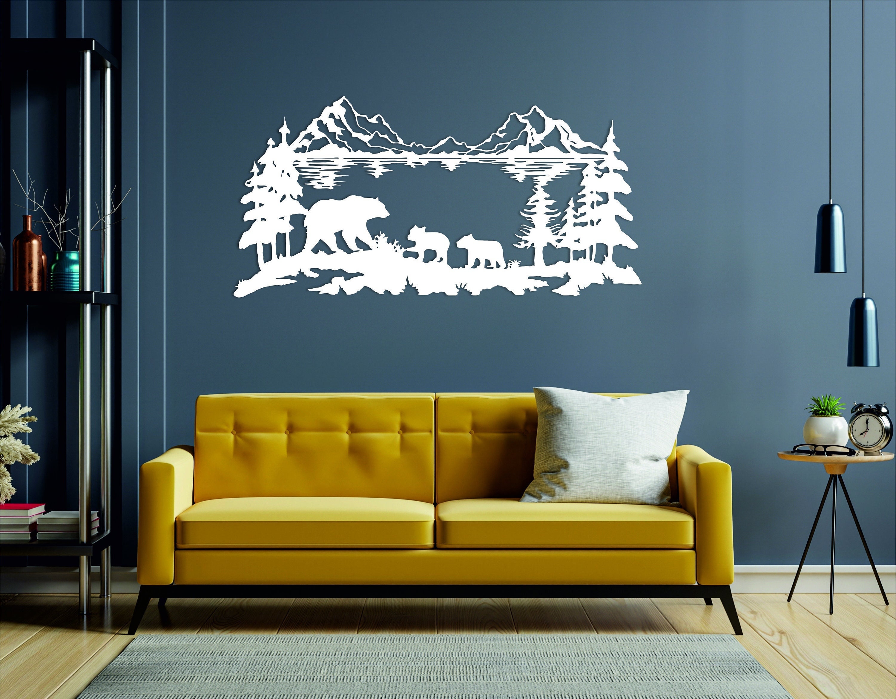 Bear Family Metal Art, Bear Family Wall Art, Bear Family Sign, Metal