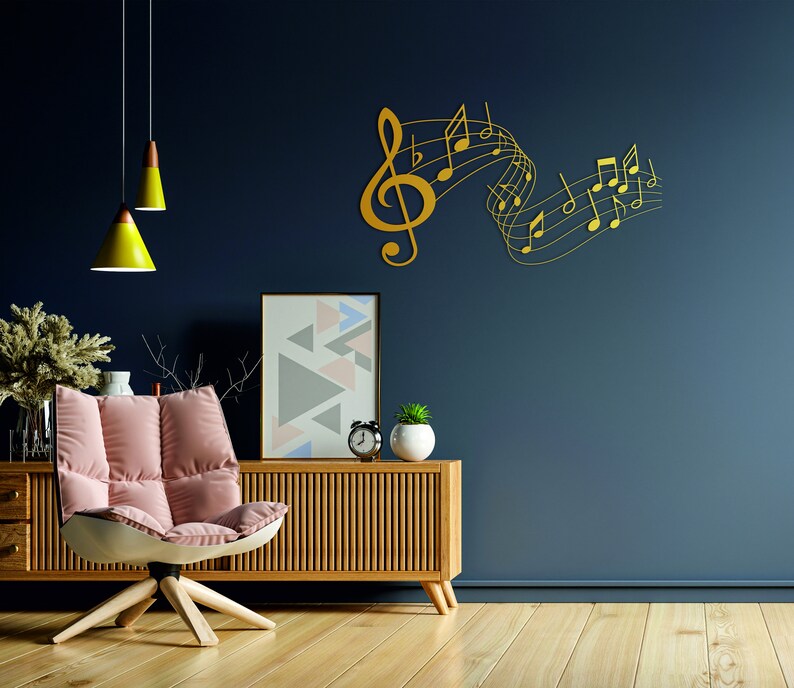 Music Notes Wall Art Music Notes Wall Decor Metal Music Wall Etsy UK