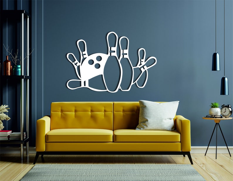Bowling Pins Metal Wall Art, Bowling Wall Decor, Metal Bowling Pins