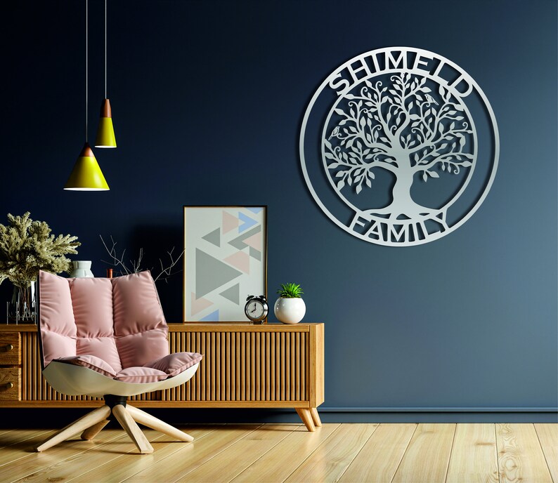 Family Tree Metal Wall Art, Personalized Family Tree, Metal Family Tree