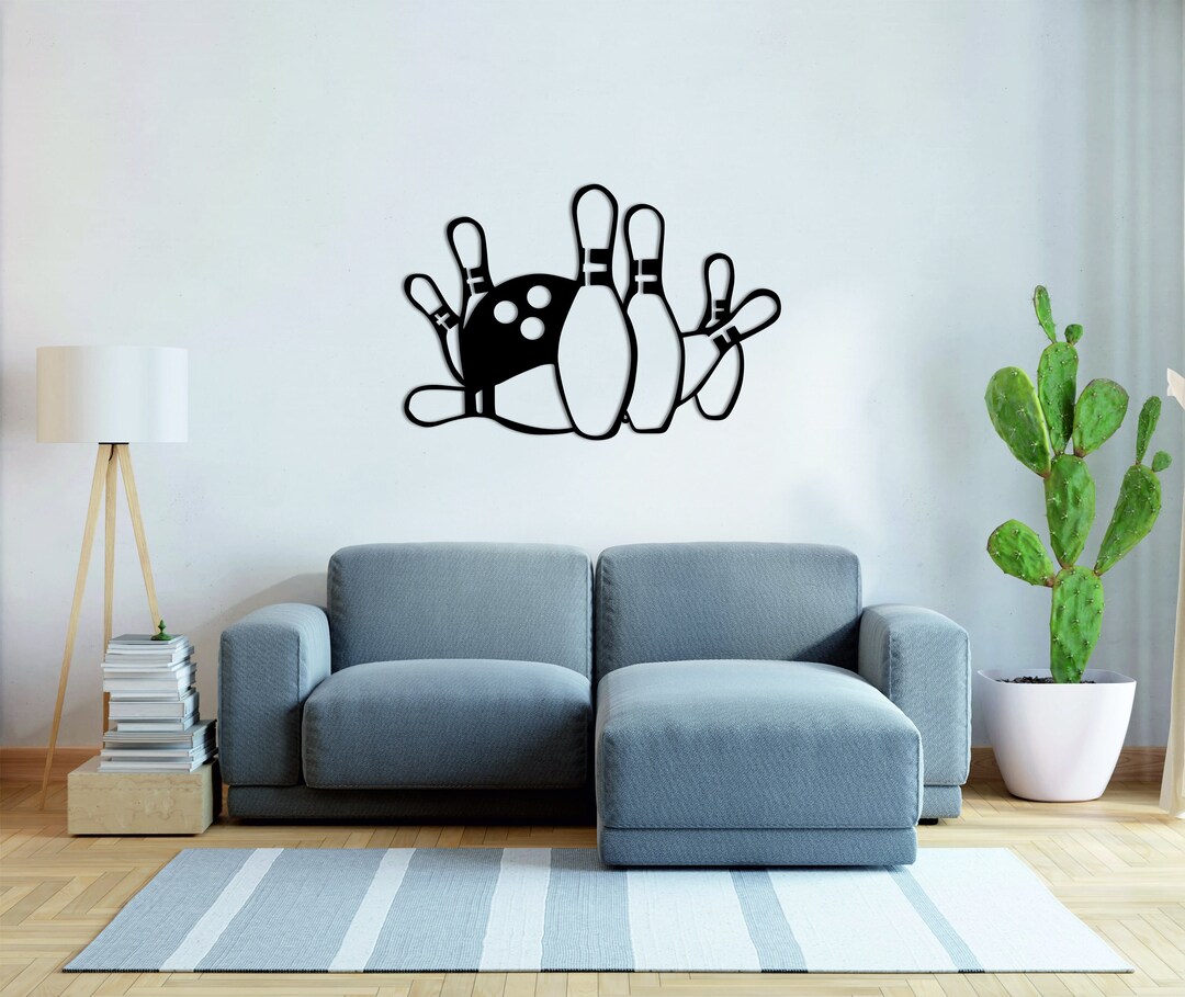 Bowling Pins Metal Wall Art, Bowling Wall Decor, Metal Bowling Pins