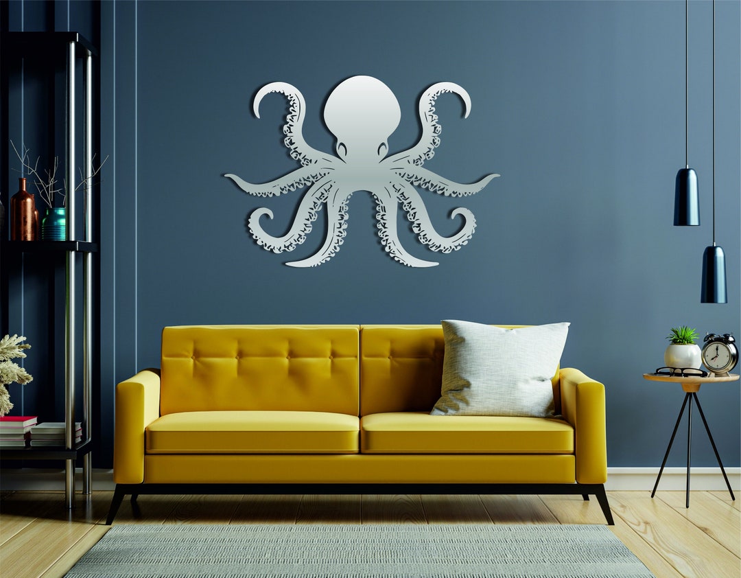 Octopus Metal Wall Art, Octopus Model Wall Decor, Metal Octopus Wall