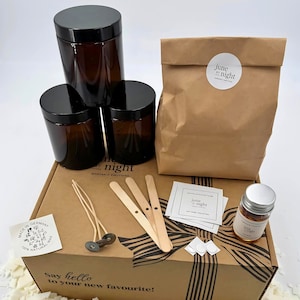 Kerzen selber machen Set: Sojawachs Duftkerzen gestalten - 3x180ml Gläser, Duftöle, Duftkerzen selber machen, Kerzen gießen, juneBYnight