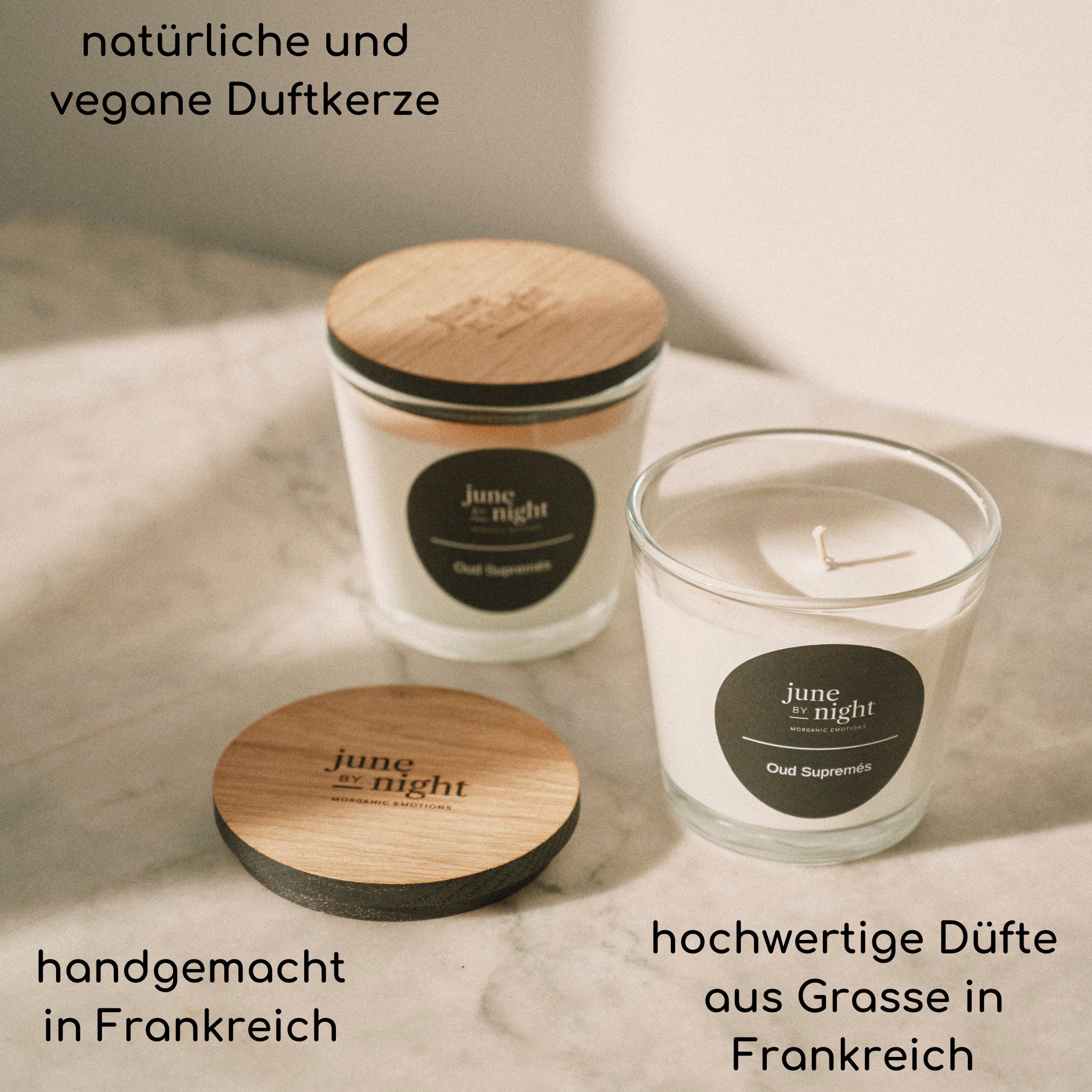 Handmade Scented Candle in Glass With Wooden Lid, 100% Canola Wax, Gift ...