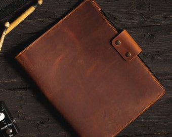 Personalized Leather Padfolio, Custom Document Holder, Executive Portfolio Organizer, Leather Note Pad Cover, Corporate Gift