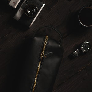 Leather Dopp Kit Toiletry Bag, Custom Luxury Travel Essentials Bag, Personalized Best Man Groomsmen Gift, Anniversary Gift image 5