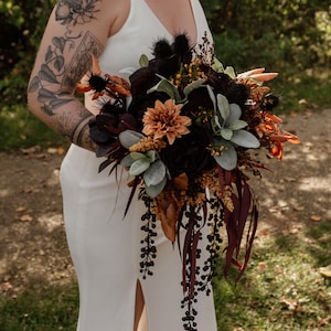 Custom Witchy Bridal Wedding Bouquet / Dried Flowers / Faux Flowers / Preserved Flowers / Gothic Wedding / Wedding Flowers