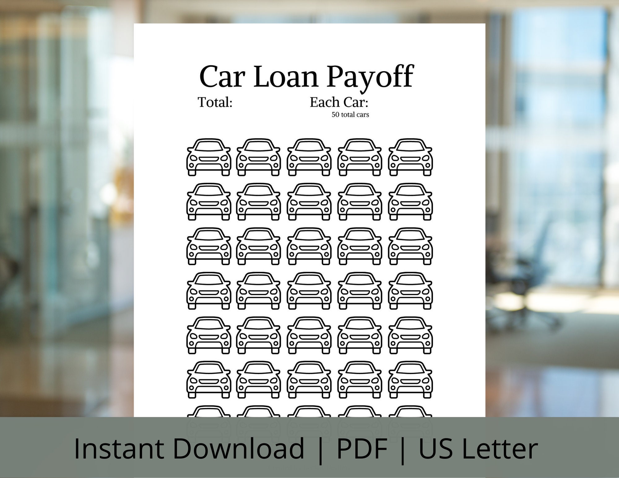 Car Loan Payoff Tracker Printable Car Loan Payoff Tracker Etsy