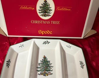 Spode Christmas Tree  3 Section Tray