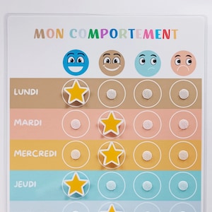 Imprimer gratuitement un tableau de comportement Montessori avec