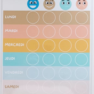 TABLEAU DE COMPORTEMENT à la semaine - Etsy France