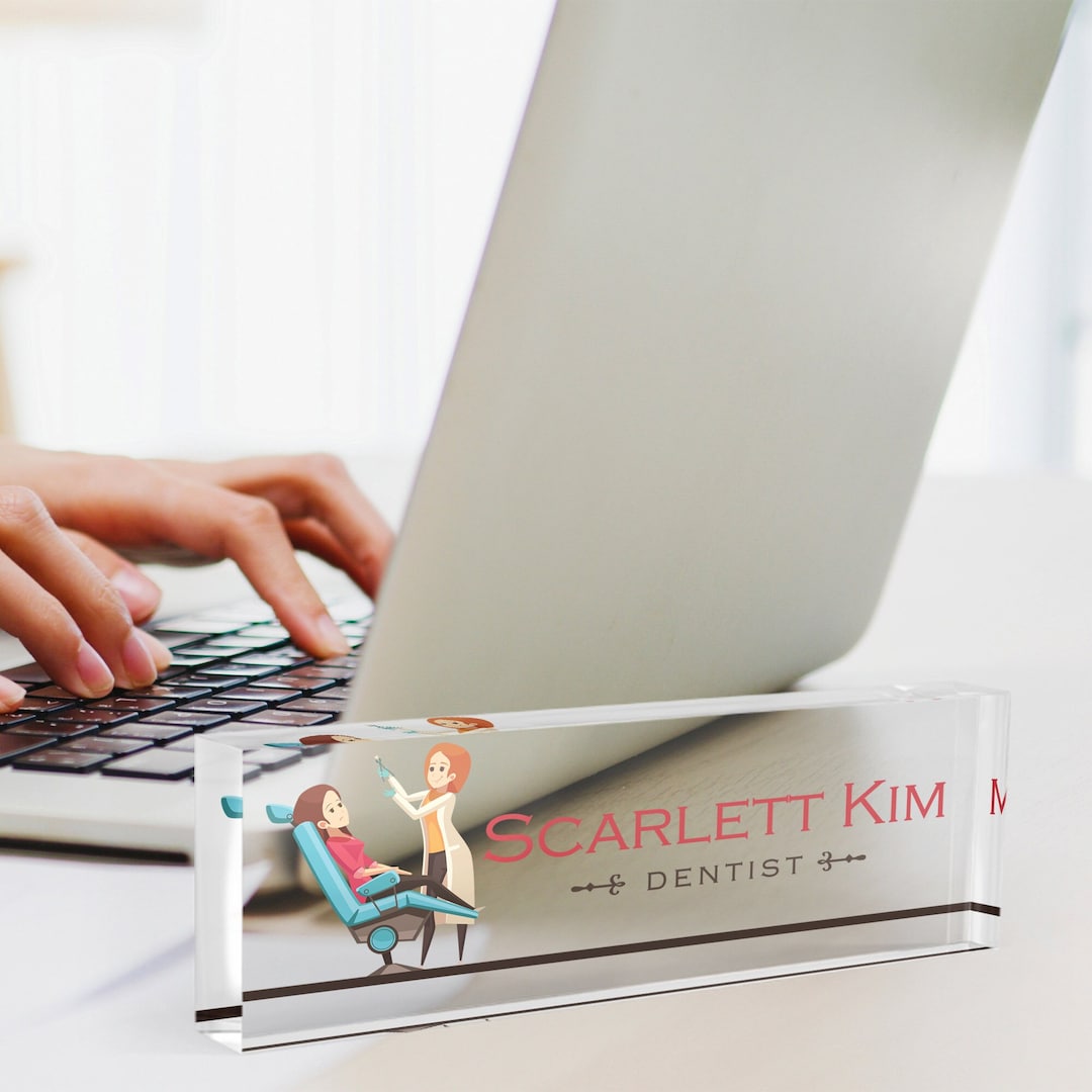 Dentist Desk Name Plate Office Gifts Custom Personalized Desk Sign
