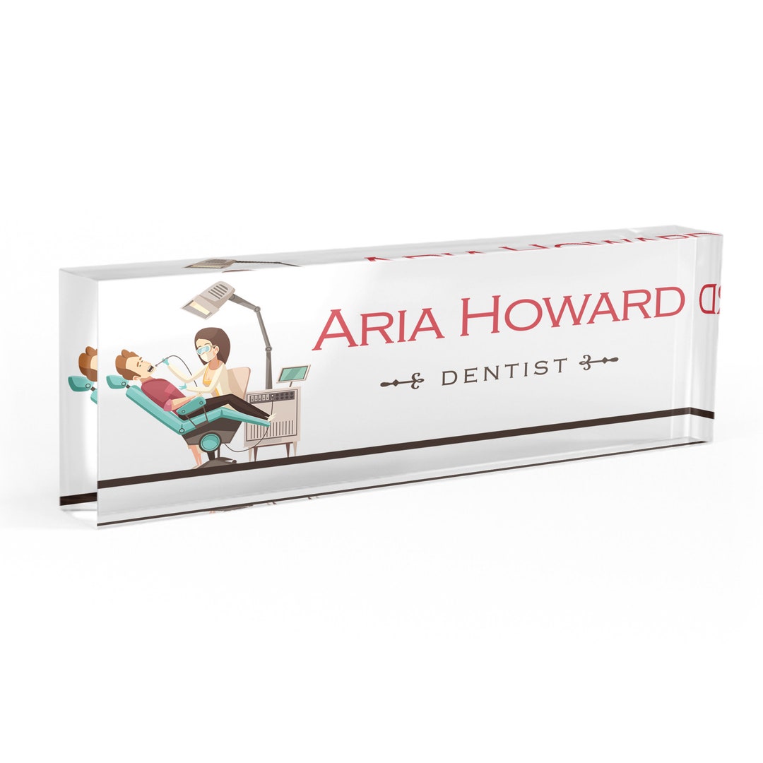 Dentist Desk Name Plate Office Gifts Custom Personalized Desk Sign