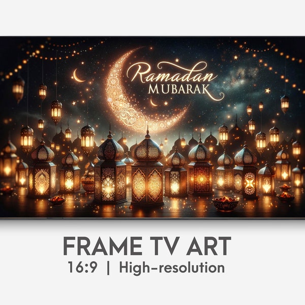 Ramadan Mubarak Samsung Frame TV Art, Ramadan Kareem image for TV, Muslim Home decor, Ramadan decoration, islamic Frame tv art