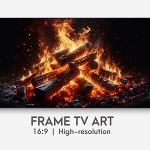 4k Samsung Frame TV Art Fireplace Photo , Cozy Fireplace Digital Tv Art ...