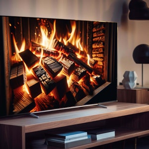 4k Samsung Frame TV Art Fireplace Photo , Cozy Fireplace Digital Tv Art, Fire Frame Tv Art ...
