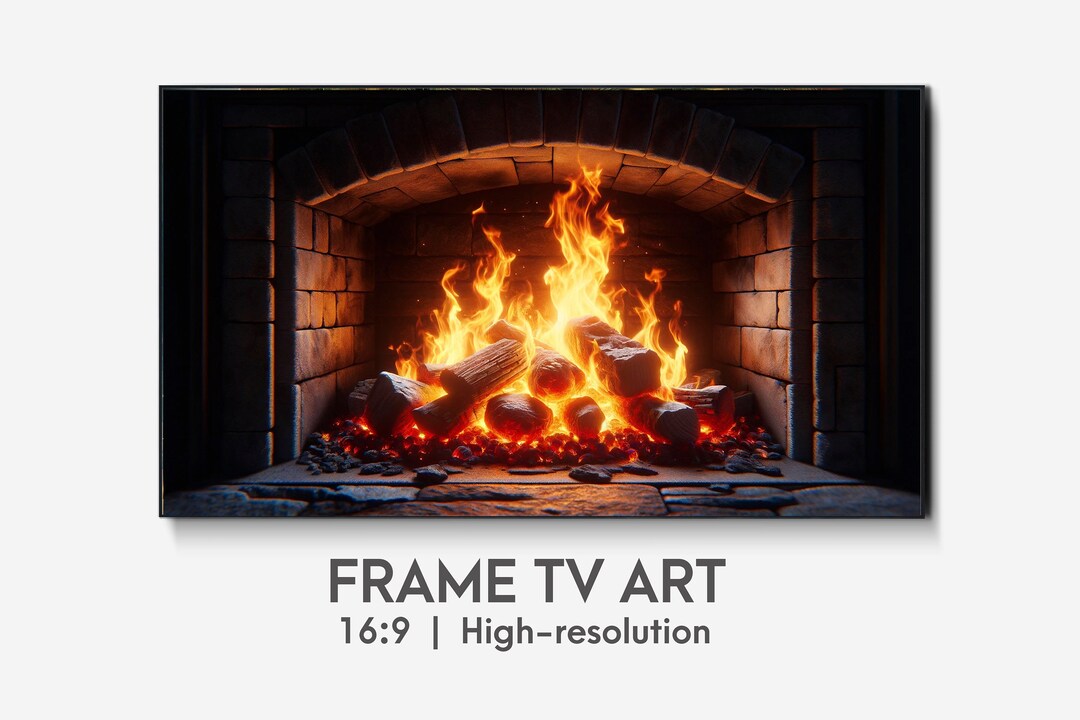 4k Samsung Frame TV Art Fireplace Photo , Cozy Fireplace Digital Tv Art