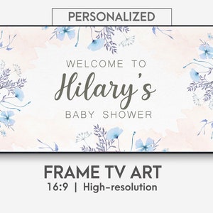 Samsung Frame TV Art personalized Baby Shower, baby shower party decor, 4K baby shower digital tv art, personalized baby shower art