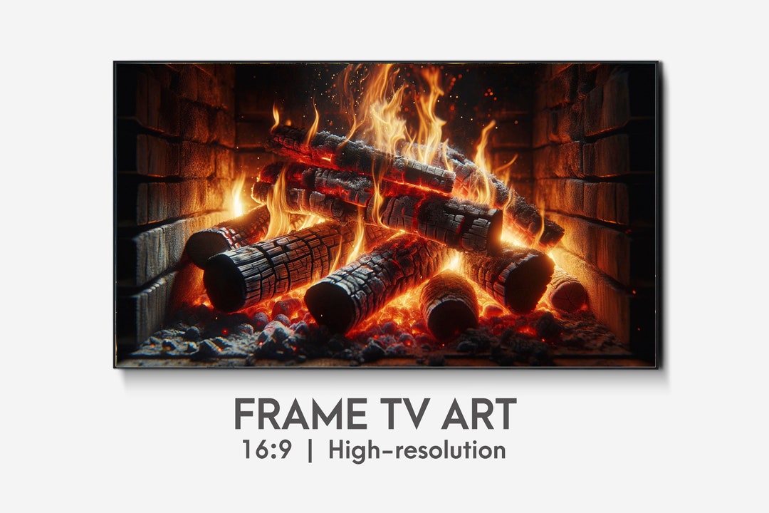 4k Samsung Frame TV Art Fireplace Photo , Cozy Fireplace Digital Tv Art ...