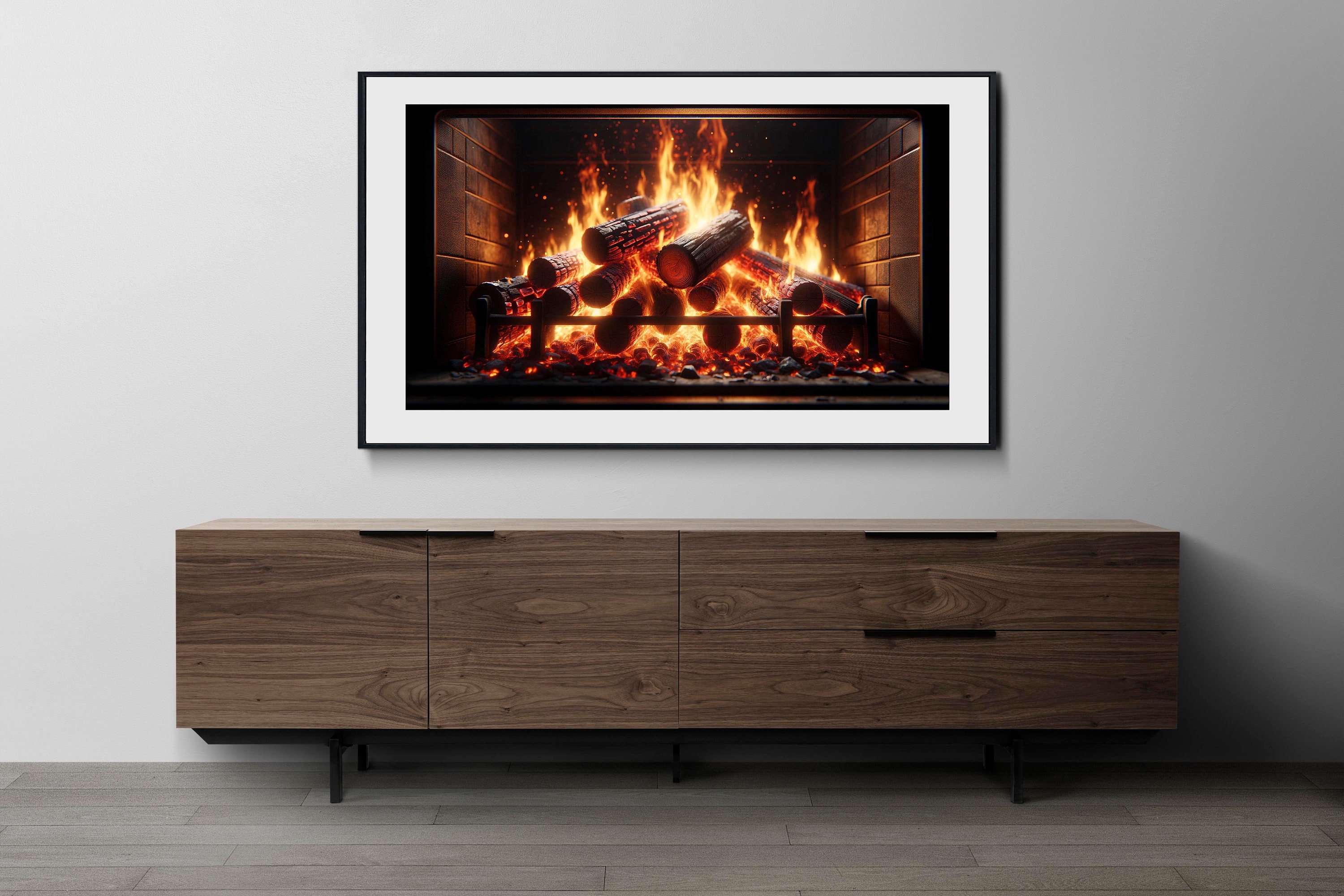 4k Samsung Frame TV Art Fireplace Photo , Cozy Fireplace Digital Tv Art, Fire Frame Tv Art ...
