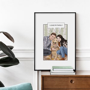 Custom comic portrait illustration from photo, cartoon portrait personalized, wedding gift, couple digital drawing, comissioned artwork