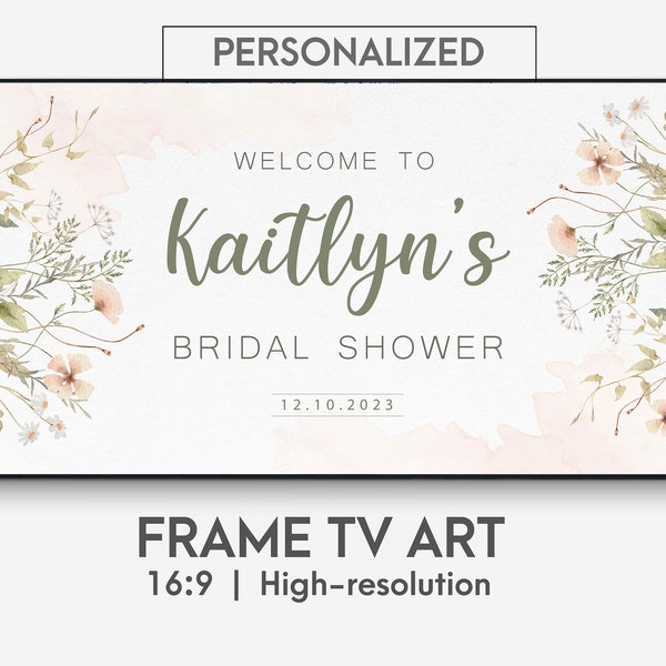 Bridal Shower Samsung Frame Tv Art, Personalized Bridal Shower art for tv screen, Custom Bridal Shower Party decoration