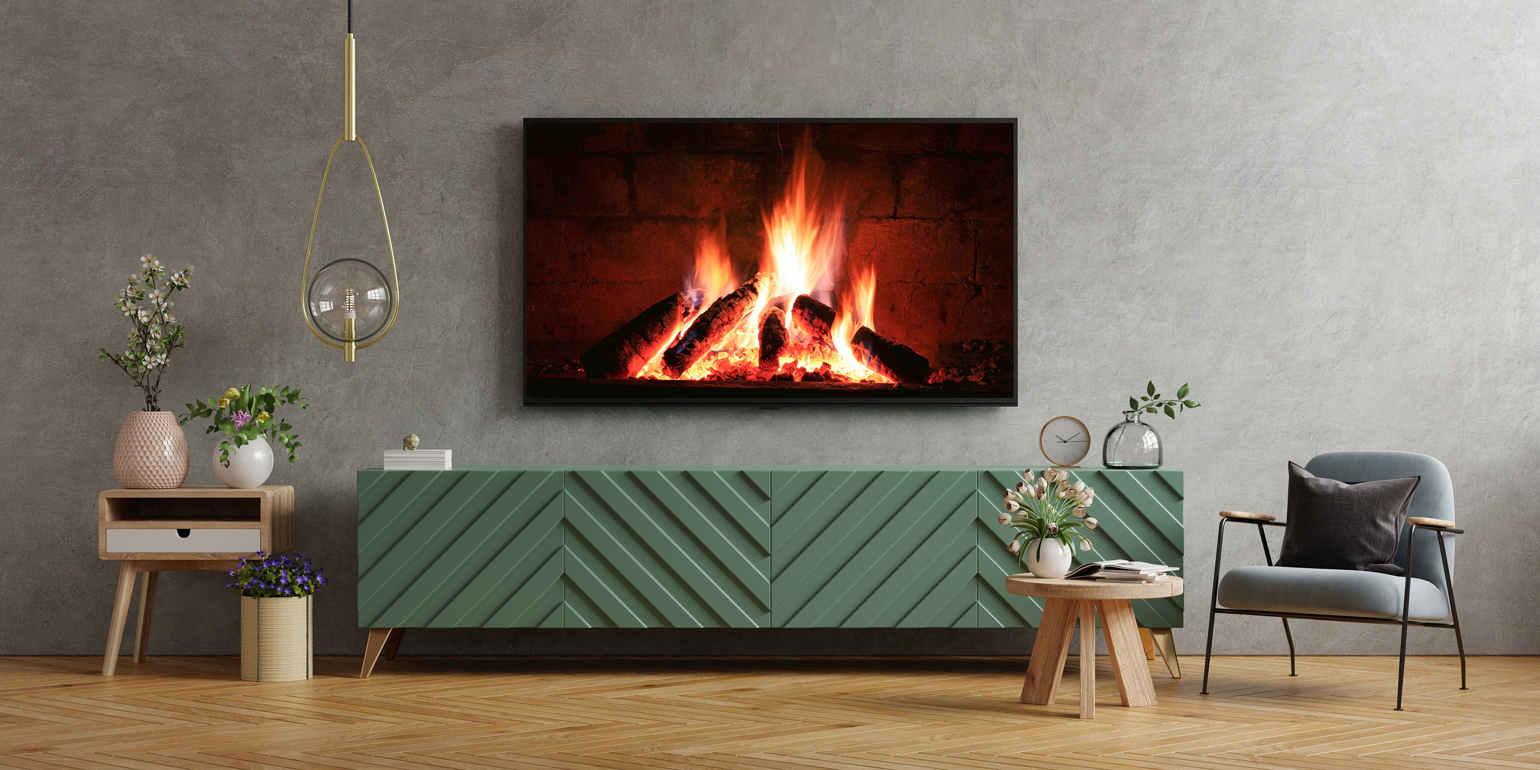 4k Samsung Frame TV Art Fireplace Photo , Cozy Fireplace Digital Tv Art ...