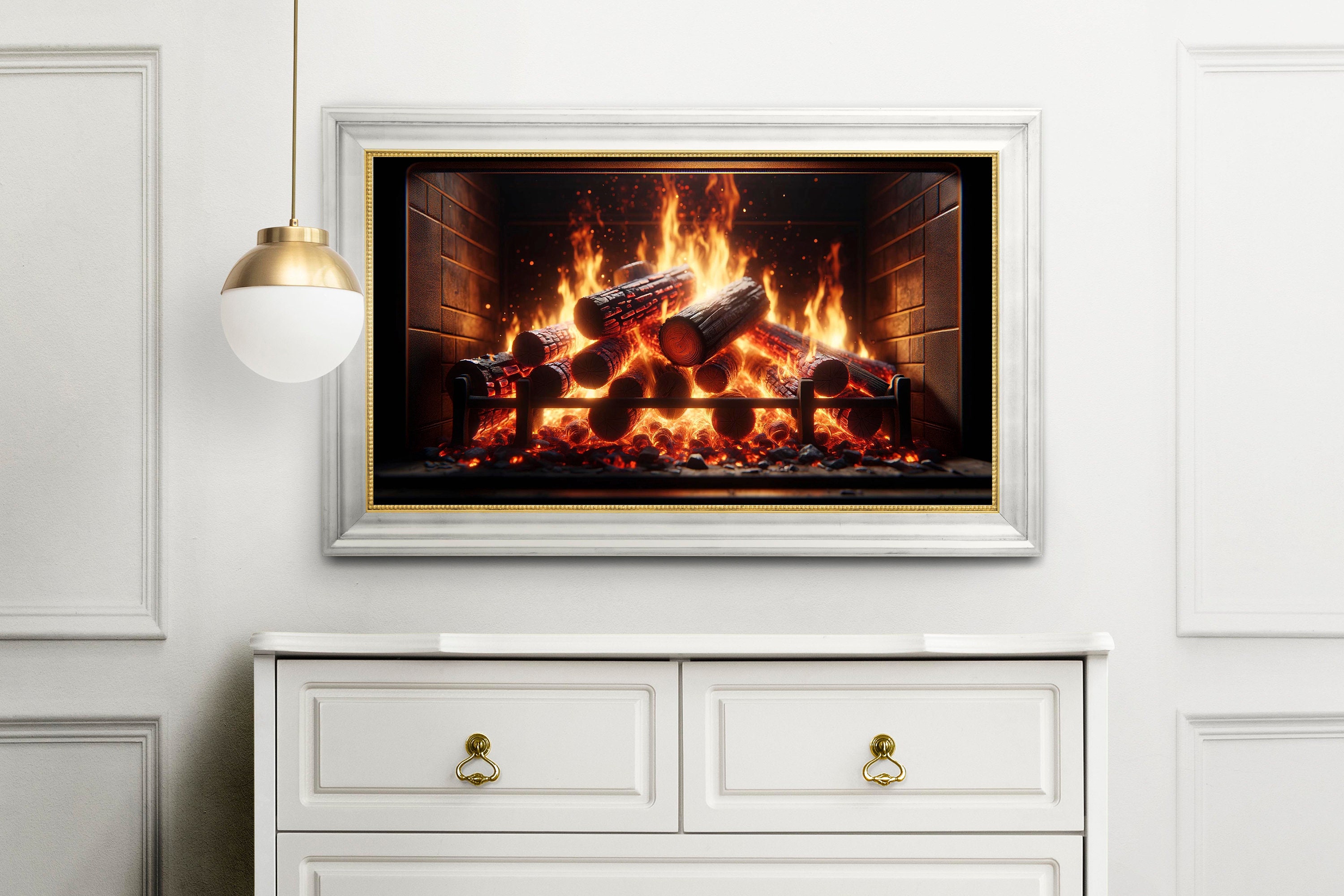 4k Samsung Frame TV Art Fireplace Photo , Cozy Fireplace Digital Tv Art, Fire Frame Tv Art ...