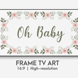 Samsung frame tv baby shower oh baby art, baby shower party decor oh baby tv art, baby shower party event decor, baby shower tv screen art