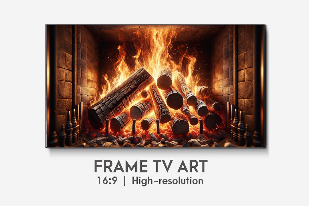 4k Samsung Frame TV Art Fireplace Photo , Cozy Fireplace Digital Tv Art, Fire Frame Tv Art ...