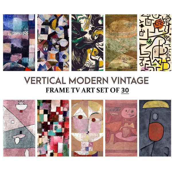 FRAME TV VERTICAL art set of 30, Abstract modern vintage Frame Tv Vertical Art Bundle, Collection of 30 abstract art, Vertical art, 4K