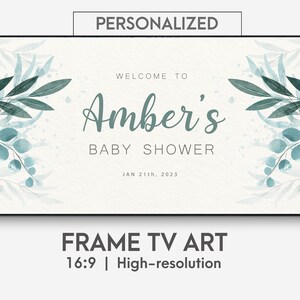 Samsung Frame TV Art personalized Baby Shower, baby shower party decor, baby shower digital tv art, personalized baby shower art