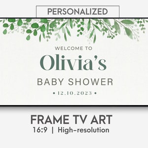Samsung Frame TV Art personalized Baby Shower, baby shower party decor, baby shower digital tv art, custom baby shower tv art decor