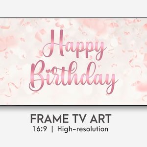 Alles Gute zum Geburtstag TV Hintergrund Samsung Rahmen, alles Gute zum Geburtstag rosa Kunst, alles Gute zum Geburtstag Bildschirmschoner, Geburtstagsdekor, Geburtstagsparty