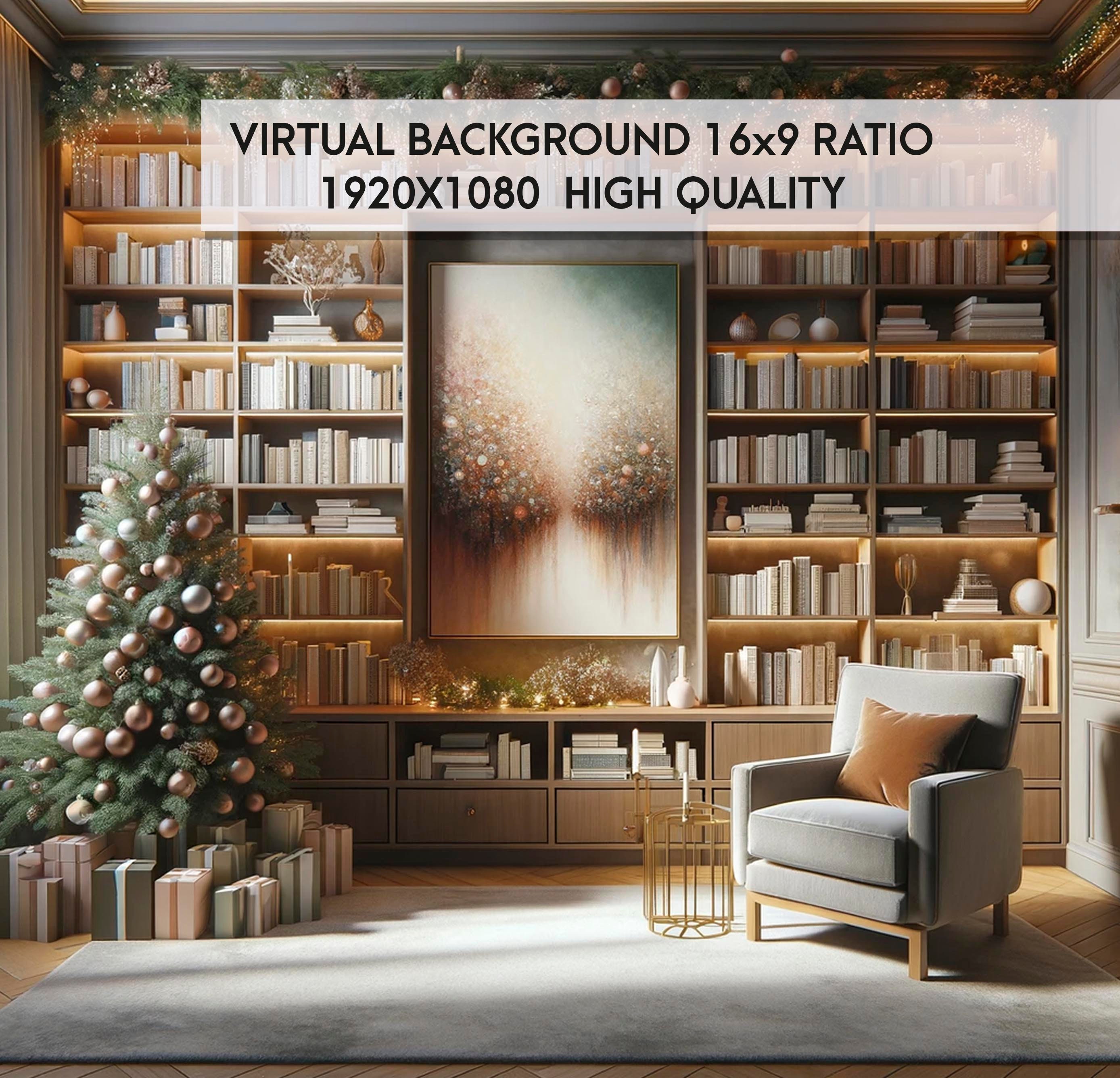 Zoom Background Christmas Winter Home Office, Christmas Backdrops for