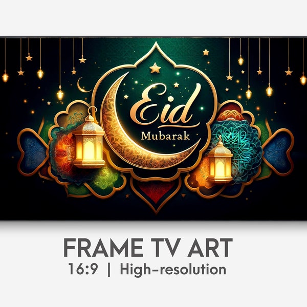 Eid Mubarak Samsung Frame TV Art, Ramadan Kareem image for TV, Muslim Home decor, Ramadan decoration, islamic Frame tv art