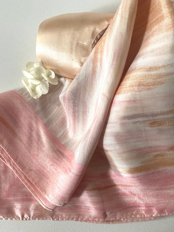 Vintage fashion scarf, rose, pink and cream, Glent