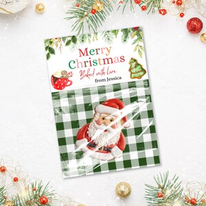 Editierbare personalisierte Cookie Karte Frohe Weihnachten Cookie Karte Geschenkanhänger Mini Cookie Verpackung Druckbare Sofortiger Download Vorlage Corjl j2