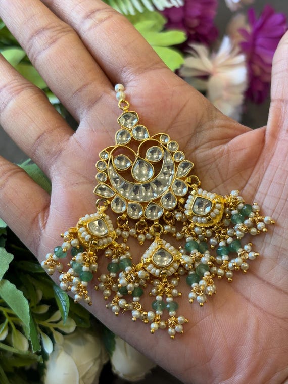 HOT Green Maang Tikka Set Sabyasachi Inspired Green Maang