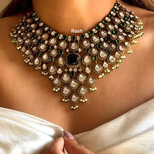 Indian necklace set polki jadau kundan jewellery set for brides premium quality jewelry