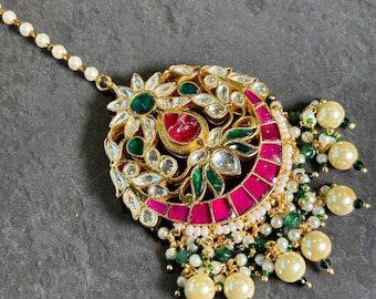 maang tikka in jadau kundan for brides Indian gold antique jewellery South Indian punjabi bridal jewelry Pakistani designer accessories gift
