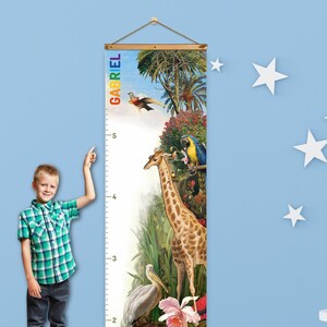 Toise en toile personnalisée pour enfants, règle de croissance montessori