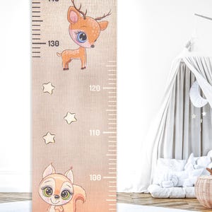 Personalized Kids Growth Chart: Whimsical Canvas Height Ruler
