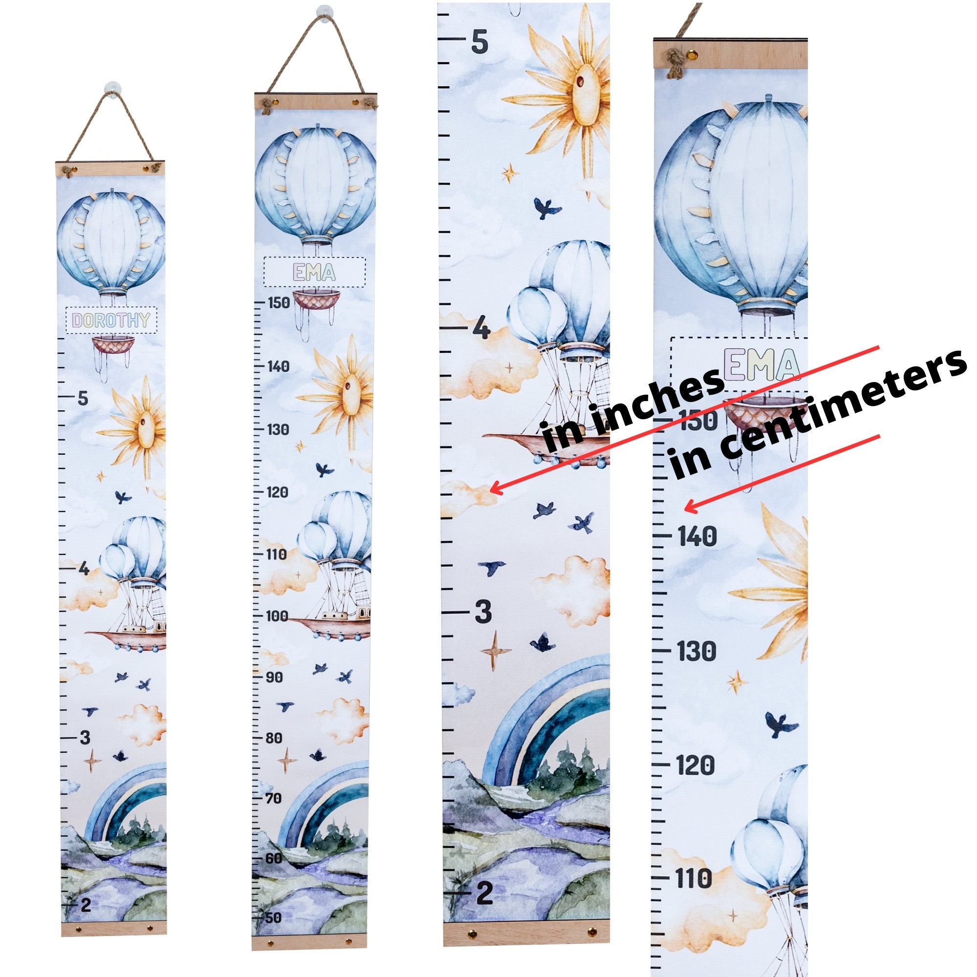 Personalized Height Chart for Kids, Customizable Hanging Height Chart