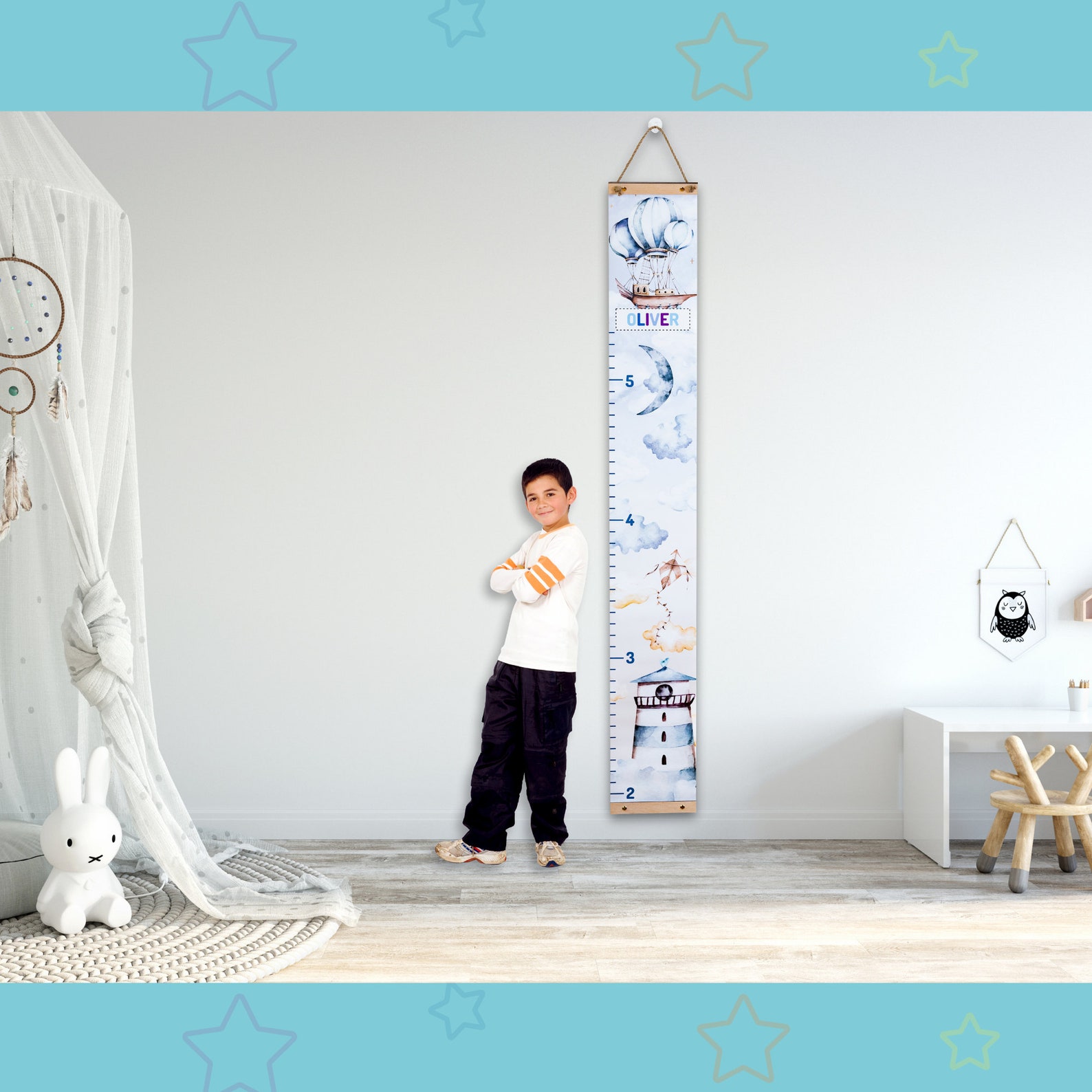 Custom Height Chart | Canvas Growth Chart | Perfect 1st Birthday Gift ...
