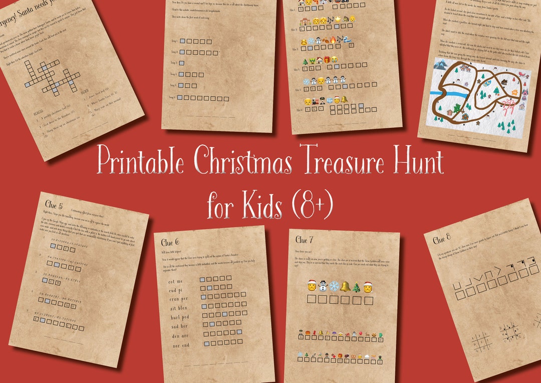 Printable Christmas Treasure Hunt for Kids 8 / Christmas Escape Room